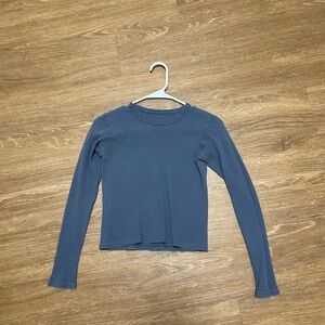 Blue Waffle Long Sleeve Top